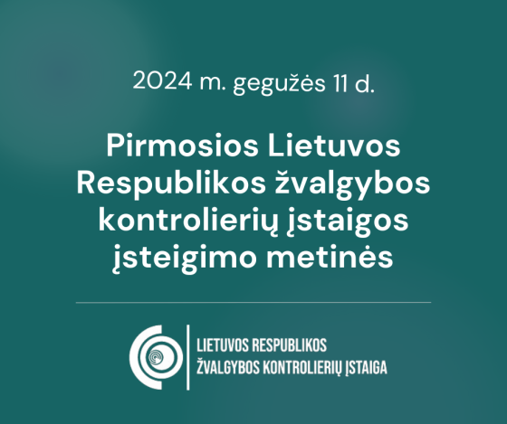 2024 m. gegužės 11 d. Lietuvos Respublikos žvalgybos kontrolierių įstaiga mini pirmąsias įsteigimo metines.